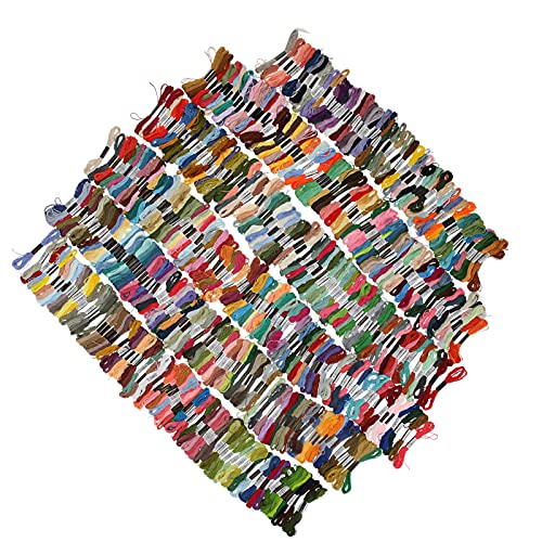 ZPSHYD Kreuzstichgarn, Stickgarn, Kreuzstich, Bastelgarn, 447 Stück Polyester-Baumwollknäuel, mehrfarbiges Nähgarn für Armbänder von ZPSHYD