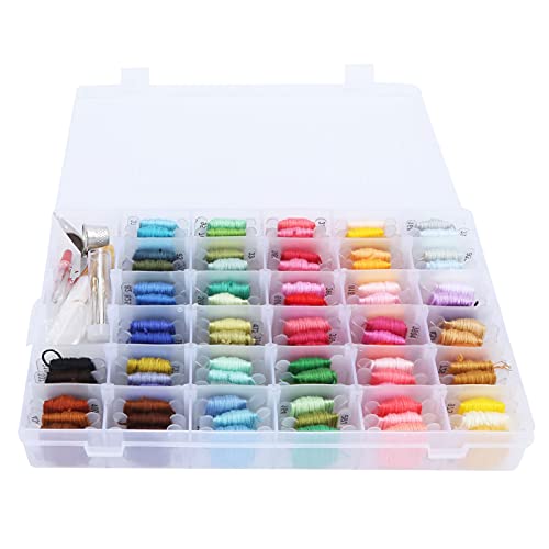 ZPSHYD Needlework Supplies Stickgarn-Set mit 96 Farben, Polyesterfaden zum Nähen, Reparieren von Kleidung und Kreuzstichzubehör von ZPSHYD