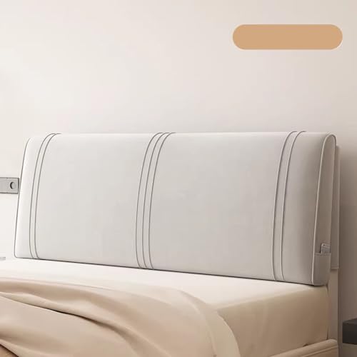 Bett Kopfteil Bezug,Stretch RüCkenlehne Bett Kopfkissen,Staubdichte Niederländischer Samtstoff SchutzhüLle,Waschbar,Abnehmbar,FüR Gepolsterte Schlafzimmer Kopfteil(120*60*10cm(Paste),Clear gray) von ZQBXHDZW