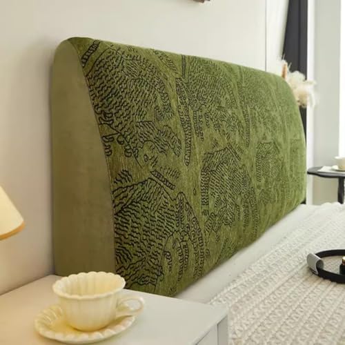 ZQBXHDZW Bett Kopfteil Bezug,Stretch Bettkopfteil Hussen,Weicher Strecken Samtstoff Staubdicht,Dehnbar Waschbar FüR Schlafzimmer Doppelbett Queensize-Bett Und Kingsize-Bett(120cm,Retro Green) von ZQBXHDZW