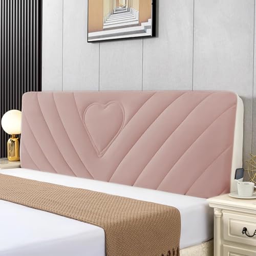 ZQBXHDZW Bett Kopfteil Bezug,Verdickung Stretch Bettkopfteil Hussen,Weicher Strecken Samtstoff Staubdicht,Dehnbar Waschbar FüR Schlafzimmer Doppelbett Queensize-Bett Und Kingsize-Bett(120cm,Pink) von ZQBXHDZW