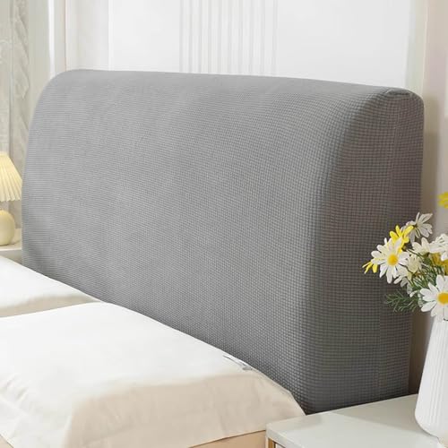 ZQBXHDZW Bettkopfteil Hussen Bett Kopfteil Bezug,Weicher Strecken Samtstoff Staubdicht,All-Inclusive Kopfteil Husse,FüR Full Twin Queen King Bett Kopf(120cm,Light Grey) von ZQBXHDZW