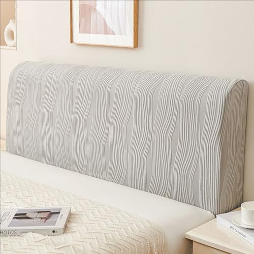 ZQBXHDZW Bettkopfteil Hussen Bett Kopfteil Bezug,Weicher Strecken Samtstoff Staubdicht,All-Inclusive Kopfteil Husse,FüR Full Twin Queen King Bett Kopf(150cm,Light Gray) von ZQBXHDZW