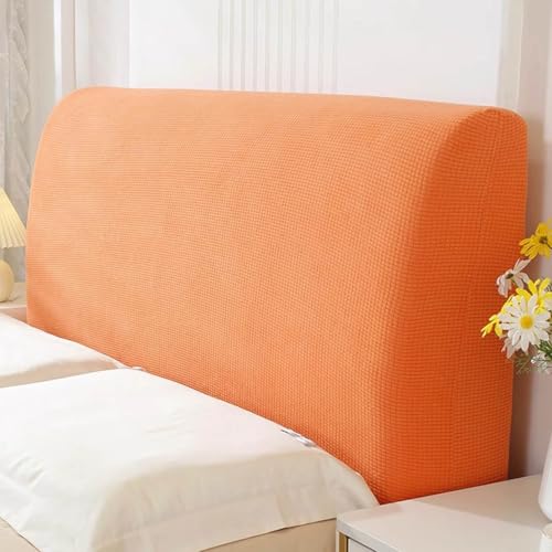 ZQBXHDZW Bettkopfteil Hussen Bett Kopfteil Bezug,Weicher Strecken Samtstoff Staubdicht,All-Inclusive Kopfteil Husse,FüR Full Twin Queen King Bett Kopf(150cm,Orange) von ZQBXHDZW