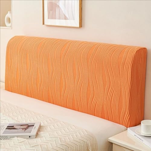 ZQBXHDZW Bettkopfteil Hussen Bett Kopfteil Bezug,Weicher Strecken Samtstoff Staubdicht,All-Inclusive Kopfteil Husse,FüR Full Twin Queen King Bett Kopf(150cm,Orange) von ZQBXHDZW