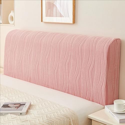 ZQBXHDZW Bettkopfteil Hussen Bett Kopfteil Bezug,Weicher Strecken Samtstoff Staubdicht,All-Inclusive Kopfteil Husse,FüR Full Twin Queen King Bett Kopf(180cm,Pink) von ZQBXHDZW