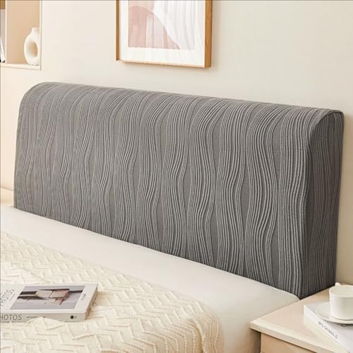 ZQBXHDZW Bettkopfteil Hussen Bett Kopfteil Bezug,Weicher Strecken Samtstoff Staubdicht,All-Inclusive Kopfteil Husse,FüR Full Twin Queen King Bett Kopf(200cm,Dark Gray) von ZQBXHDZW