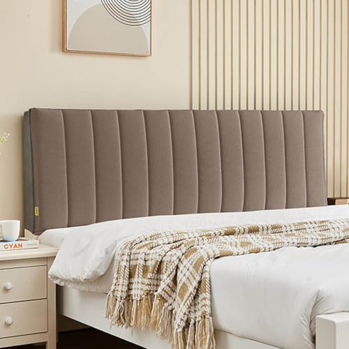 ZQBXHDZW Bettkopfteil Hussen Bett Kopfteil Bezug,Weicher Strecken Samtstoff Staubdicht,All-Inclusive Verdickung Kopfteil Husse,FüR Full Twin Queen King Bett Kopf(120 * 60 * 3cm,Coffee) von ZQBXHDZW