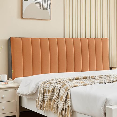 ZQBXHDZW Bettkopfteil Hussen Bett Kopfteil Bezug,Weicher Strecken Samtstoff Staubdicht,All-Inclusive Verdickung Kopfteil Husse,FüR Full Twin Queen King Bett Kopf(120 * 60 * 3cm,Orange) von ZQBXHDZW