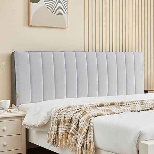 ZQBXHDZW Bettkopfteil Hussen Bett Kopfteil Bezug,Weicher Strecken Samtstoff Staubdicht,All-Inclusive Verdickung Kopfteil Husse,FüR Full Twin Queen King Bett Kopf(150 * 60 * 3cm,Gray) von ZQBXHDZW