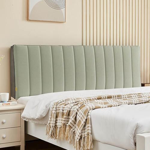 ZQBXHDZW Bettkopfteil Hussen Bett Kopfteil Bezug,Weicher Strecken Samtstoff Staubdicht,All-Inclusive Verdickung Kopfteil Husse,FüR Full Twin Queen King Bett Kopf(150 * 60 * 3cm,Matcha Green) von ZQBXHDZW