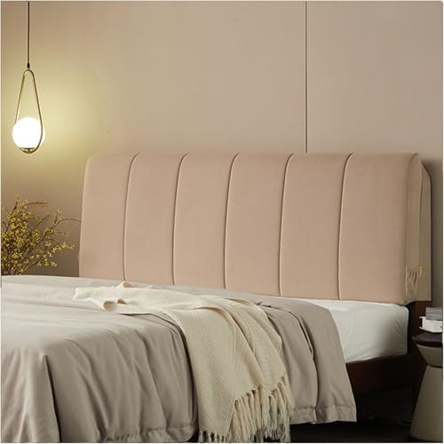 ZQBXHDZW RüCkenlehne Bett Kopfkissen,Bett Kopfteil Bezug,Nerz-Samtstoff Back Protection All-Inclusive Slipcover,Staubdichte SchutzhüLle FüR Schlafzimmerkopftei(185 * 60 * 10cm(Paste),Light Brown) von ZQBXHDZW