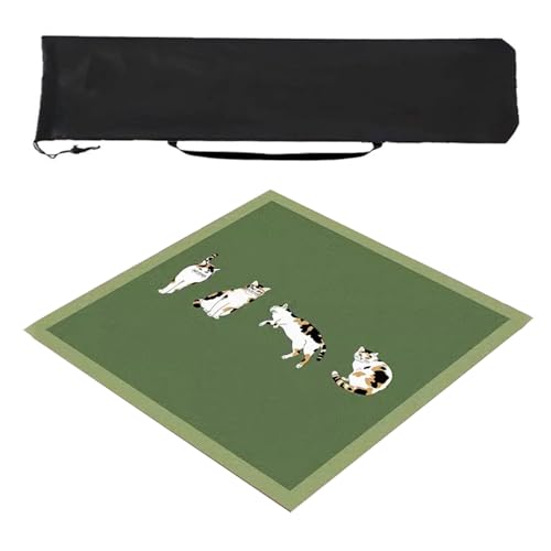 ZQQZEZ Mahjong mat Quadratische Mahjong-Matte, rutschfeste Mahjong-Tischmatte mit Aufbewahrungstasche, Kristall-Samtstoff-Spieltischmatte(Style 4,31.4inx31.4in) von ZQQZEZ