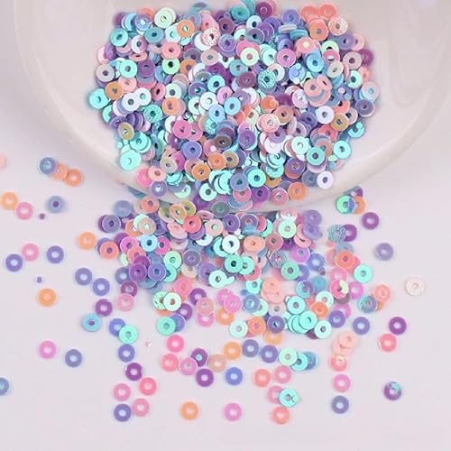 ZQWERT 2-4 mm lose Pailletten, 28 Colors 14000-28000pcs Runde Handwerk Pailletten, funkelnde Effekt für DIY-Verzierungen, Kunstnäherdekoration, Handwerksbereitschaft von ZQWERT