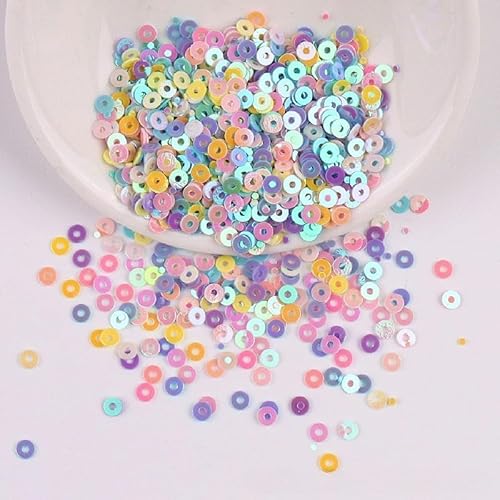 ZQWERT 2-4 mm lose Pailletten, 28 Colors 14000-28000pcs Runde Handwerk Pailletten, funkelnde Effekt für DIY-Verzierungen, Kunstnäherdekoration, Handwerksbereitschaft von ZQWERT