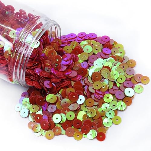 ZQWERT 3-6mm Lose Pailletten, 24 Color 4320-18000pcs Runde Handwerksglitter-Pailletten für DIY-Kunstnähende Dekoration, Handwerk machen von ZQWERT