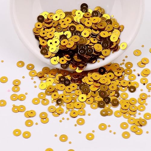 ZQWERT 4-6mm Lose Pailletten, 27 Color 7000-14000pcs Runde Glitter-Pailletten, wasserdicht für DIY-Schmuckherstellung, PVC-Weihnachtsdekor, Eventdekorationen von ZQWERT