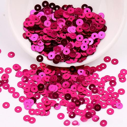 ZQWERT 4-6mm Lose Pailletten, 27 Color 7000-14000pcs Runde Glitter-Pailletten, wasserdicht für DIY-Schmuckherstellung, PVC-Weihnachtsdekor, Eventdekorationen von ZQWERT