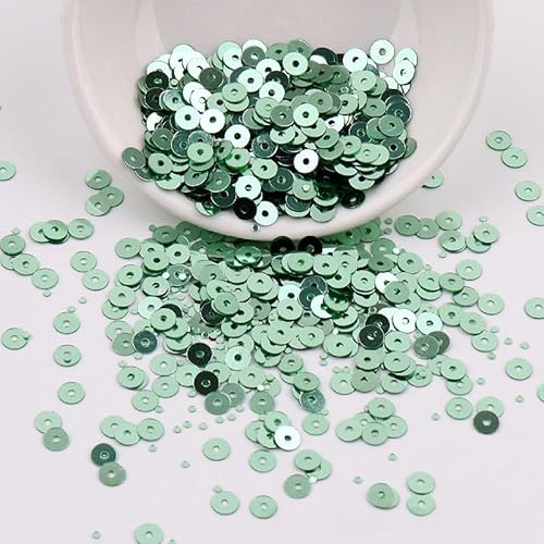 ZQWERT 4-6mm Lose Pailletten, 27 Color 7000-14000pcs Runde Glitter-Pailletten, wasserdicht für DIY-Schmuckherstellung, PVC-Weihnachtsdekor, Eventdekorationen von ZQWERT