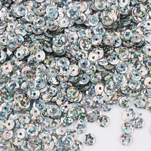 ZQWERT 5/6 mm 20 Pack Lose Pailletten, 29Colors runde Sparkling Effect Craft -Pailletten für DIY -Kunstnäher, Handwerk, Feriendekorationsverzierungen von ZQWERT