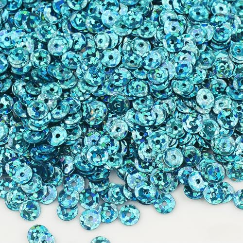 ZQWERT 5/6 mm 20 Pack Lose Pailletten, 29Colors runde Sparkling Effect Craft -Pailletten für DIY -Kunstnäher, Handwerk, Feriendekorationsverzierungen von ZQWERT