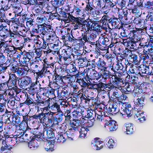 ZQWERT 5/6 mm 20 Pack Lose Pailletten, 29Colors runde Sparkling Effect Craft -Pailletten für DIY -Kunstnäher, Handwerk, Feriendekorationsverzierungen von ZQWERT