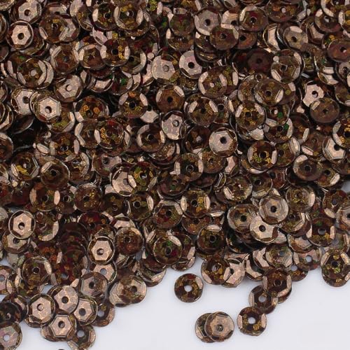 ZQWERT 5/6 mm 20 Pack Lose Pailletten, 29Colors runde Sparkling Effect Craft -Pailletten für DIY -Kunstnäher, Handwerk, Feriendekorationsverzierungen von ZQWERT