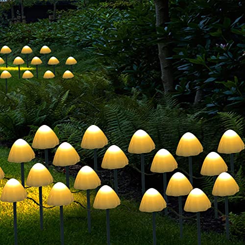 Solarlampen für Außen Garten, ZQX 12 LED Solar Lichterkette Pilze, 8 Modi Wasserdicht Pilzlampe Outdoor LED Solar Gartenleuchten, Solarleuchten Pilz für Topfdekoration Party Garten Deko (Warmweiß) von ZQX