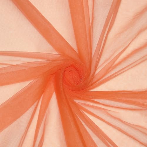 ZRHWSPD Deko-Mesh-Band 1/2/3/5meter Nude Nylon Weichen Tull Mesh Stoff DIY Gaze Net Stoff for Hochzeit Kleid Kleidung(Orange,2meters) von ZRHWSPD