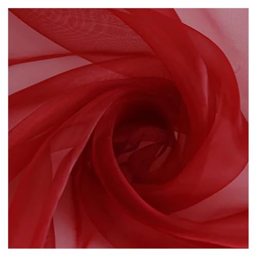 ZRHWSPD Deko-Mesh-Band 15 Farbe durchsichtiger Stoff Hochzeit Party Geburtstag Dekoration DIY Nähen Fanric(Dark red,50cm L by 145cm W) von ZRHWSPD