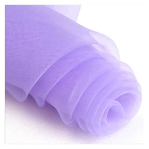 ZRHWSPD Deko-Mesh-Band 15 Farbe durchsichtiger Stoff Hochzeit Party Geburtstag Dekoration DIY Nähen Fanric(Lavander,500cm L by 145cm) von ZRHWSPD