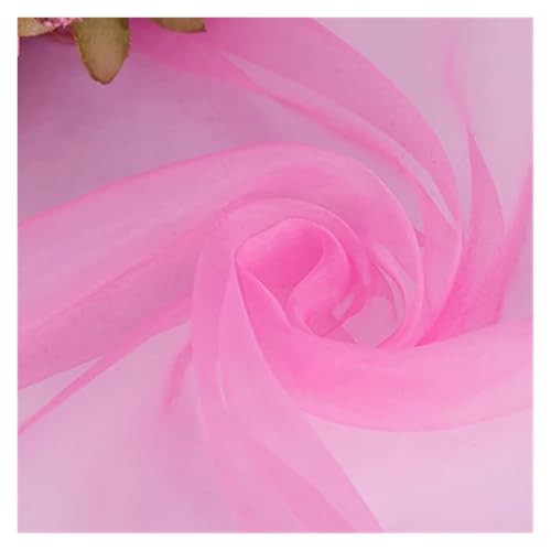 ZRHWSPD Deko-Mesh-Band 15 Farbe durchsichtiger Stoff Hochzeit Party Geburtstag Dekoration DIY Nähen Fanric(Pink,1000cm L by 145cm) von ZRHWSPD