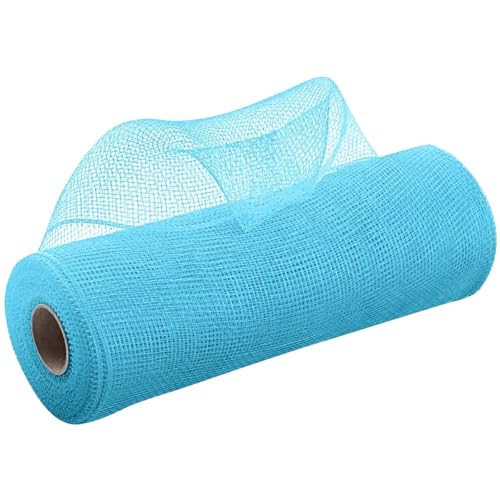 ZRHWSPD Deko-Mesh-Band 2 Stück 10 Yards Band mit Folie 10 Zoll breit Metallic Band for Kränze Girlanden Schleifen Verpackung Weihnachten DIY Dekoration(Light Blue) von ZRHWSPD