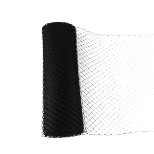 ZRHWSPD Deko-Mesh-Band 25/45 cm Breite Schleier Hut Vogelkäfig Schleier Netz Mesh Stoff for Hochzeit Millinery Trim Netting DIY Haar Zubehör(Black,1METER_45CM) von ZRHWSPD