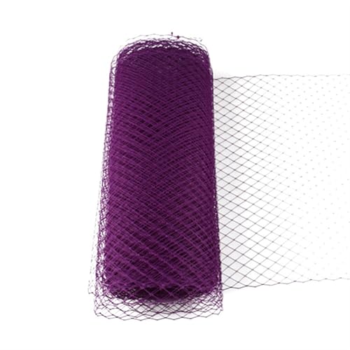 ZRHWSPD Deko-Mesh-Band 25/45 cm Breite Schleier Hut Vogelkäfig Schleier Netz Mesh Stoff for Hochzeit Millinery Trim Netting DIY Haar Zubehör(Dark Purple,1METER_25CM) von ZRHWSPD