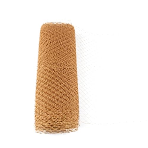 ZRHWSPD Deko-Mesh-Band 25/45 cm Breite Schleier Hut Vogelkäfig Schleier Netz Mesh Stoff for Hochzeit Millinery Trim Netting DIY Haar Zubehör(Khaki,1METER_45CM) von ZRHWSPD