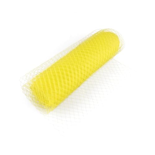 ZRHWSPD Deko-Mesh-Band 25/45 cm Breite Schleier Hut Vogelkäfig Schleier Netz Mesh Stoff for Hochzeit Millinery Trim Netting DIY Haar Zubehör(Lemon Yellow,1METER_25CM) von ZRHWSPD