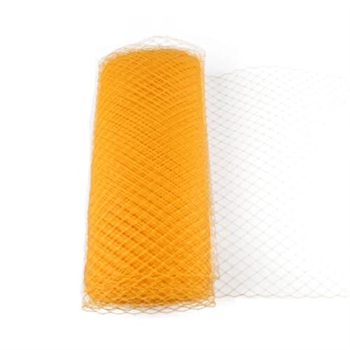 ZRHWSPD Deko-Mesh-Band 25/45 cm Breite Schleier Hut Vogelkäfig Schleier Netz Mesh Stoff for Hochzeit Millinery Trim Netting DIY Haar Zubehör(Yellow,1METER_25CM) von ZRHWSPD