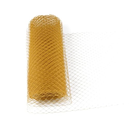 ZRHWSPD Deko-Mesh-Band 25/45 cm Breite Schleier Hut Vogelkäfig Schleier Netz Mesh Stoff for Hochzeit Millinery Trim Netting DIY Haar Zubehör(Yellow1,1METER_25CM) von ZRHWSPD