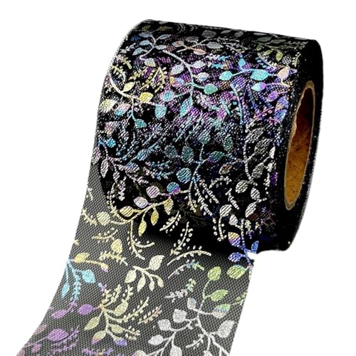 ZRHWSPD Deko-Mesh-Band 6 cm 25 Yards Tüllrollen schillernde Blumenrebe Gaze Mesh Organzaband Band for DIY Prinzessin Haarspange Schleife Blumenstrauß Kuchen Topper(Black) von ZRHWSPD