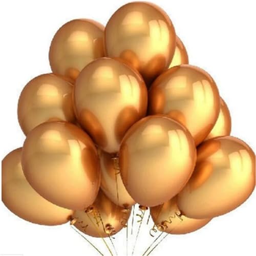 ZRHWSPD Folienballon 20 Stück 12 Zoll Silber Blau Rot Gold Schwarz Rosa Farbe Latexballons Alles Gute for Geburtstag Partydekorationen Ballonzubehör(10inch,Gold) von ZRHWSPD