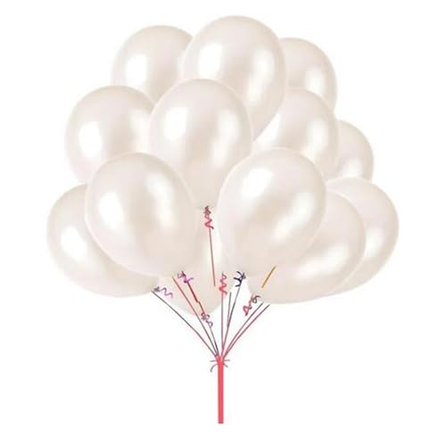 ZRHWSPD Folienballon 20 Stück 12 Zoll Silber Blau Rot Gold Schwarz Rosa Farbe Latexballons Alles Gute for Geburtstag Partydekorationen Ballonzubehör(10inch,White) von ZRHWSPD