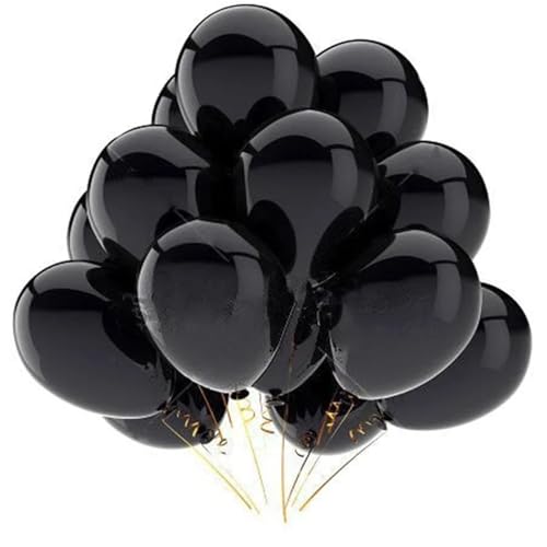 ZRHWSPD Folienballon 20 Stück 12 Zoll Silber Blau Rot Gold Schwarz Rosa Farbe Latexballons Alles Gute for Geburtstag Partydekorationen Ballonzubehör(12INCH,Black) von ZRHWSPD