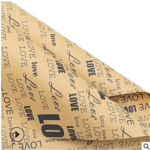 ZRHWSPD Geschenkpapierpapierrolle Vintage Kraft Retro English Newspaper Double Sided Flowers Wrapping Paper DIY Artware Package Book Cover Wrap Packing 52x75(K) von ZRHWSPD