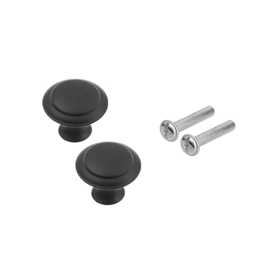 ZRHWSPD Schrankknöpfe für Küche 10 STK. Runde Form Schrankgriffe Antike Ziehgriffe Retro Schubladenknöpfe Kleiderschrank Zieht Tür Möbelgriff Hardware-Armaturen(23mm-Black) von ZRHWSPD