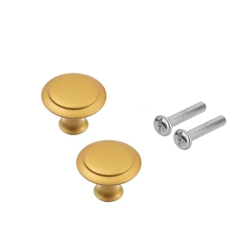 ZRHWSPD Schrankknöpfe für Küche 10 STK. Runde Form Schrankgriffe Antike Ziehgriffe Retro Schubladenknöpfe Kleiderschrank Zieht Tür Möbelgriff Hardware-Armaturen(23mm-Gold) von ZRHWSPD