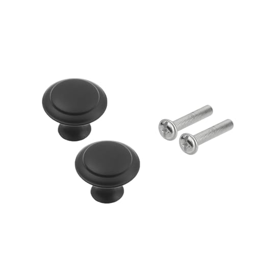 ZRHWSPD Schrankknöpfe für Küche 10 STK. Runde Form Schrankgriffe Antike Ziehgriffe Retro Schubladenknöpfe Kleiderschrank Zieht Tür Möbelgriff Hardware-Armaturen(27mm-Black) von ZRHWSPD