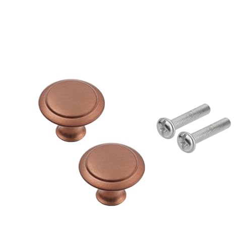 ZRHWSPD Schrankknöpfe für Küche 10 STK. Runde Form Schrankgriffe Antike Ziehgriffe Retro Schubladenknöpfe Kleiderschrank Zieht Tür Möbelgriff Hardware-Armaturen(27mm-red Bronze) von ZRHWSPD