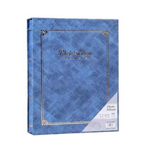 ZRHWSPD Scrapbook Fotoalbum 4D Großes 6-Zoll-Intert-Fotoalbum 200 Seiten Scrapbook-Papier Familien-Scrapbook-Alben Hochzeitsfotoalbum Scrapbooking-Album(Blue) von ZRHWSPD