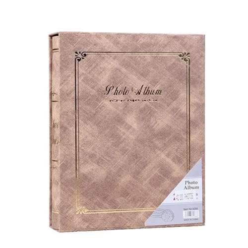 ZRHWSPD Scrapbook Fotoalbum 4D Großes 6-Zoll-Intert-Fotoalbum 200 Seiten Scrapbook-Papier Familien-Scrapbook-Alben Hochzeitsfotoalbum Scrapbooking-Album(Brown) von ZRHWSPD